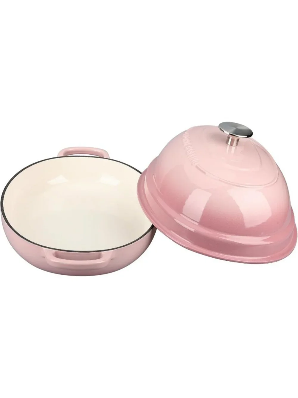 Pink 6QT Oval Cast Iron Dutch Oven Pot with Lid Bread Dutch Oven Baking Pan